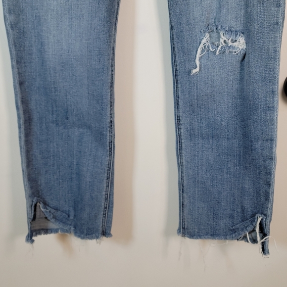 Kut From The Kloth Fab Ab High Rise Ankle Straight Jeans Size 10 Distressed Hem - Picture 2 of 9